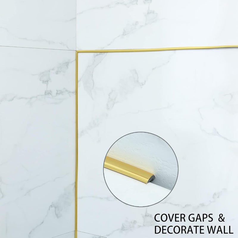 Trimold 32.8ft Peel and Stick Molding Trim, Flexible Mirror Wall Ceiling Floor Cabinet Tile Edge Moulding - Image 5